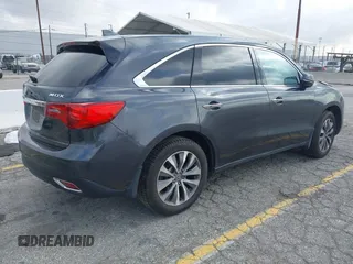2016 Acura MDX w/Tech with VIN 5FRYD3H47GB020014, listed as a IAAI auction lot 41931725 with 121,520 mi miles. Bid and sale history available at carsss.com. Image 4.