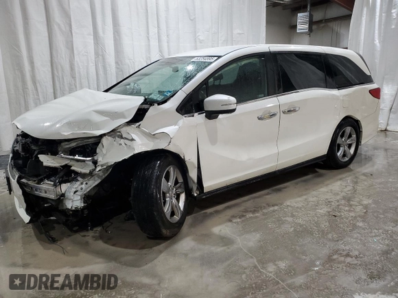 2019 Honda Odyssey EX with VIN 5FNRL6H53KB010902, listed as a Copart auction lot 53254595 with 86,940 mi miles and Salvage Title. Bid and sale history available at carsss.com. Image 1.