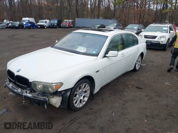 2002 BMW 7 Series 745Li with VIN WBAGN634X2DR04335, listed as a IAAI auction lot 41685692 with 144,239 mi miles and . Bid and sale history available at carsss.com. Image 2.