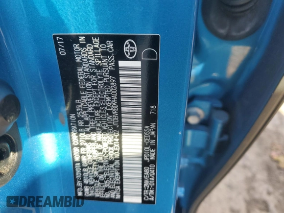 2017 Toyota Mirai с VIN JTDBVRBD9HA002897, выставлен на аукционе Copart как лот 52418245 с пробегом 88 433 миль миль и Чистый • Clean title. История ставок и продаж доступна на DreamBid. Изображение 12.