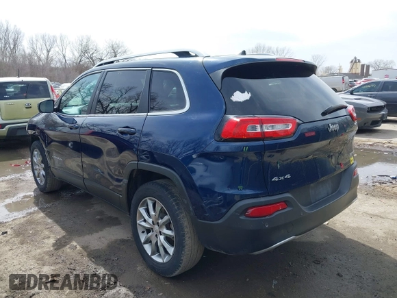 2018 Jeep Cherokee Limited with VIN 1C4PJMDB5JD562002, listed as a IAAI auction lot 41806090 with 116,706 mi miles. Bid and sale history available at carsss.com. Image 3.