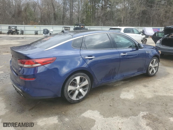2019 Kia Optima S with VIN 5XXGT4L37KG317049, listed as a Copart auction lot 45524245 with 149,446 mi miles and Salvage Title. Bid and sale history available at carsss.com. Image 3.