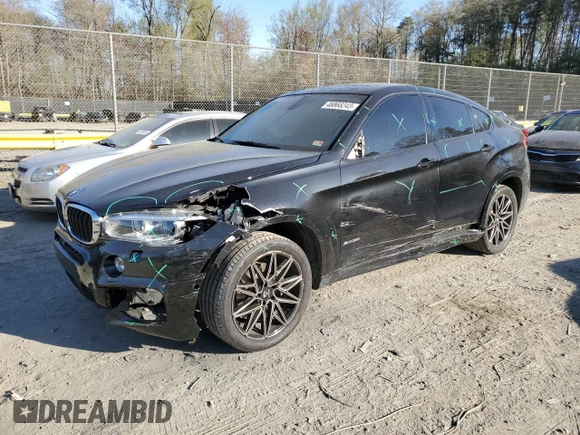 2018 BMW X6 xDrive35i with VIN 5UXKU2C55J0X50154, listed as a Copart auction lot 46868243 with 47,869 mi miles. Bid and sale history available at carsss.com. Image 1.
