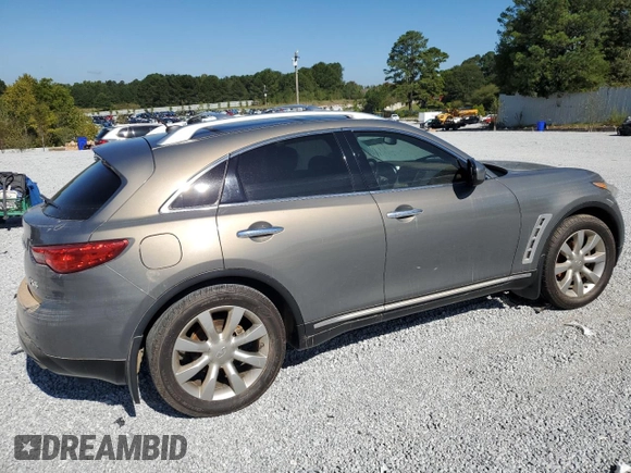 2010 Infiniti FX35 with VIN JN8AS1MW7AM852623, listed as a Copart auction lot 73722804 with 0 mi miles and Salvage Title. Bid and sale history available at carsss.com. Image 3.