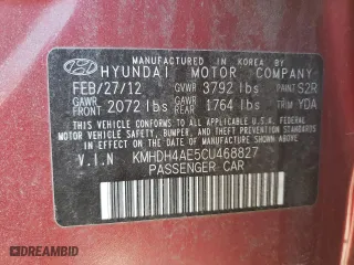 2012 Hyundai Elantra GLS with VIN KMHDH4AE5CU468827, listed as a Copart auction lot 49303475 with 107,559 mi miles and Salvage Title. Bid and sale history available at carsss.com. Image 12.