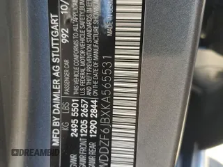 2019 Mercedes-Benz E 450 with VIN WDDZF6JBXKA565531, listed as a Copart auction lot 88964645 with Not Provided miles and Salvage Title. Bid and sale history available at DreamBid. Image 12.