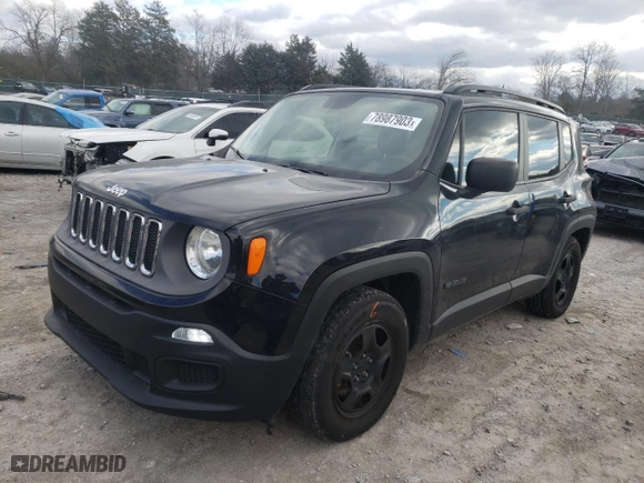 2017 Jeep Renegade Sport with VIN ZACCJAAH1HPF30892, listed as a Copart auction lot 78987903 with 93,247 mi miles. Bid and sale history available at carsss.com. Image 1.