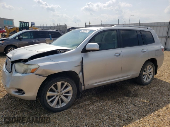 2008 Toyota Highlander Hybrid Limited with VIN JTEEW44A782010664, listed as a Copart auction lot 59727123 with 333,233 mi miles and Salvage Title. Bid and sale history available at carsss.com. Image 1.