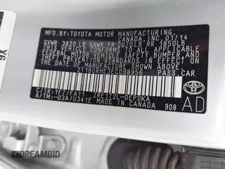 2014 Toyota Corolla L с VIN 2T1BURHE3EC098956, выставлен на аукционе IAAI как лот 41975655 с пробегом 110 663 миль миль и . История ставок и продаж доступна на DreamBid. Изображение 9.