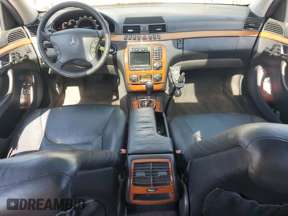 2002 Mercedes-Benz S-Class 4.3L with VIN WDBNG70JX2A314138, listed as a Copart auction lot 59694444 with 158,981 mi miles and Salvage Title. Bid and sale history available at carsss.com. Image 8.
