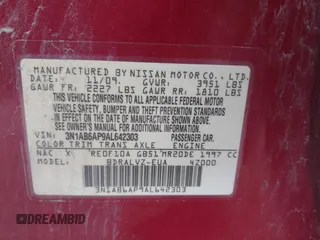2010 Nissan Sentra S z VIN 3N1AB6AP9AL642303, wystawiony jako IAAI lot #42452652 z przebiegiem 130 486 mil mil oraz . Historia ofert i sprzedaży dostępna na DreamBid. Obrazek 9.