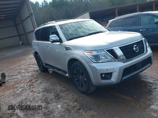 2020 Nissan Armada Platinum with VIN JN8AY2NF6L9360609, listed as a IAAI auction lot 41317857 with 142,243 mi miles. Bid and sale history available at carsss.com. Image 1.