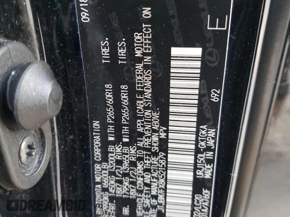 2019 Lexus GX with VIN JTJBM7FX8K5215879, listed as a Copart auction lot 84490814 with 101,280 mi miles and Salvage Title. Bid and sale history available at carsss.com. Image 15.