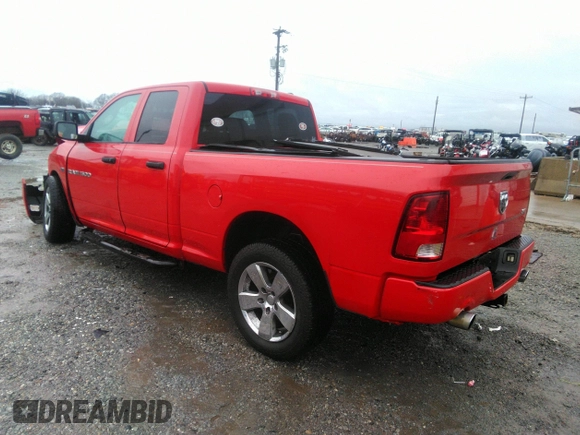 2012 Ram 1500 Express with VIN 1C6RD6FT7CS332002, listed as a IAAI auction lot 35835574 with 142,783 mi miles and . Bid and sale history available at DreamBid. Image 3.