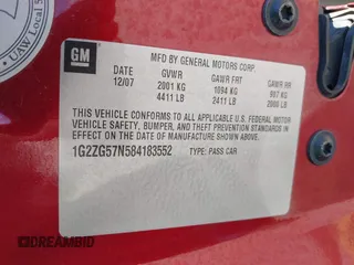2008 Pontiac G6 with VIN 1G2ZG57N584183552, listed as a IAAI auction lot 42611806 with 93,948 mi miles and . Bid and sale history available at DreamBid. Image 9.