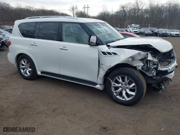 2014 Infiniti QX80 with VIN JN8AZ2NC0E9351569, listed as a IAAI auction lot 41759656 with NaN miles. Bid and sale history available at carsss.com. Image 1.