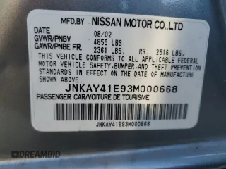 2003 Infiniti M45 with VIN JNKAY41E93M000668, listed as a Copart auction lot 42147365 with 84,625 mi miles and Salvage Title. Bid and sale history available at carsss.com. Image 13.