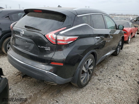 2015 Nissan Murano Platinum with VIN 5N1AZ2MHXFN276408, listed as a Copart auction lot 53737995 with 89,743 mi miles and Salvage Title. Bid and sale history available at carsss.com. Image 3.