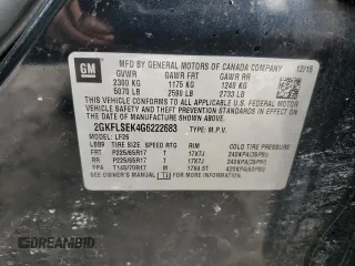 2016 GMC Terrain SLE with VIN 2GKFLSEK4G6222683, listed as a Copart auction lot 46422275 with 100,916 mi miles and Salvage Title. Bid and sale history available at carsss.com. Image 16.
