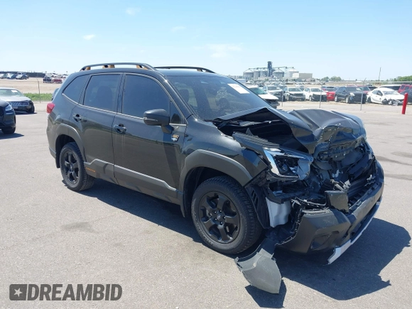 2023 Subaru Forester Wilderness with VIN JF2SKAMC2PH495053, listed as a IAAI auction lot 42238649 with 18,494 mi miles and . Bid and sale history available at DreamBid. Image 1.
