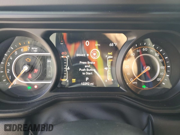 2024 Jeep Wrangler Sahara with VIN 1C4PJXEN7RW297948, listed as a Copart auction lot 54656795 with 12,292 mi miles and Salvage title. Bid and sale history available at DreamBid. Image 9.
