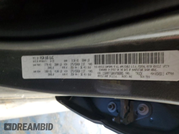 2019 Ram 1500 Big Horn/Lone Star with VIN 1C6RRFFG8KN796885, listed as a Copart auction lot 88307845 with 110,643 mi miles and Salvage Title. Bid and sale history available at carsss.com. Image 12.