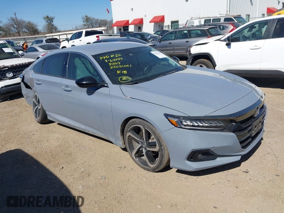 2022 Honda Accord Sport SE with VIN 1HGCV1F49NA114533, listed as a IAAI auction lot 41762430 with 38,566 mi miles and . Bid and sale history available at carsss.com. Image 1.