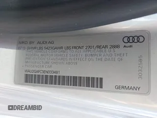 2014 Audi A7 Prestige with VIN WAU2GAFC3EN033481, listed as a IAAI auction lot 42094489 with 93,147 mi miles and . Bid and sale history available at DreamBid. Image 9.