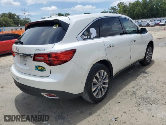 2014 Acura MDX Technology with VIN 5FRYD3H4XEB001468, listed as a Copart auction lot 63734735 with Not provided miles and Salvage title. Bid and sale history available at DreamBid. Image 3.