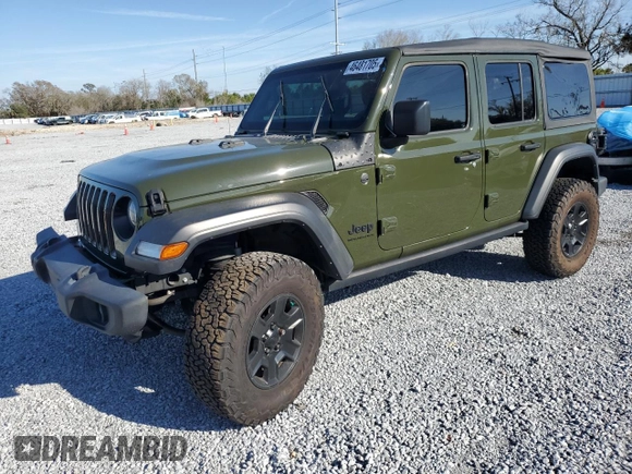 2023 Jeep Wrangler Sport S with VIN 1C4HJXDN7PW674152, listed as a Copart auction lot 46481705 with Not Provided miles and Salvage Title. Bid and sale history available at DreamBid. Image 1.