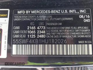 2017 Mercedes-Benz C 300 with VIN 55SWF4KB1HU182026, listed as a IAAI auction lot 42484299 with 78,239 mi miles and . Bid and sale history available at DreamBid. Image 9.