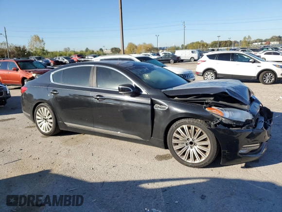 2015 Kia K900 Premium with VIN KNALU4D45F6025047, listed as a Copart auction lot 76761644 with 114,896 mi miles and Salvage title. Bid and sale history available at DreamBid. Image 4.