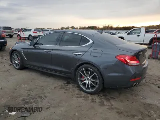 2021 Genesis G70 3.3T with VIN KMTG74LE1MU074276, listed as a Copart auction lot 78747054 with 49,745 mi miles and Salvage Title. Bid and sale history available at carsss.com. Image 2.