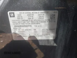 2015 GMC Terrain SLE z VIN 2GKALMEKXF6297716, wystawiony jako IAAI lot #42201988 z przebiegiem 131 274 mil mil oraz . Historia ofert i sprzedaży dostępna na DreamBid. Obrazek 9.