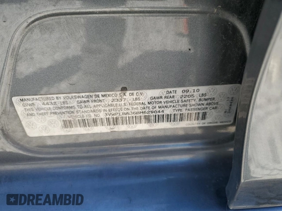 2011 Volkswagen Jetta TDI с VIN 3VWPL8AJ6BM629044, выставлен на аукционе Copart как лот 64651685 с пробегом 138 655 миль миль и Чистый • Clean title. История ставок и продаж доступна на DreamBid. Изображение 12.