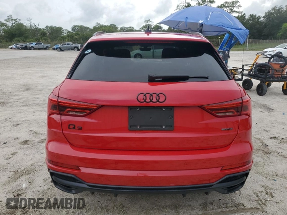 2021 Audi Q3 S line Premium Plus with VIN WA1EECF37M1006141, listed as a Copart auction lot 63611225 with 43,996 mi miles and Non repairable. Bid and sale history available at DreamBid. Image 6.