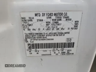 2006 Ford F-150 XLT с VIN 1FTPW14V66KC88306, выставлен на аукционе Copart как лот 62274035 с пробегом 263 629 миль миль и Списание • Salvage title. История ставок и продаж доступна на DreamBid. Изображение 12.