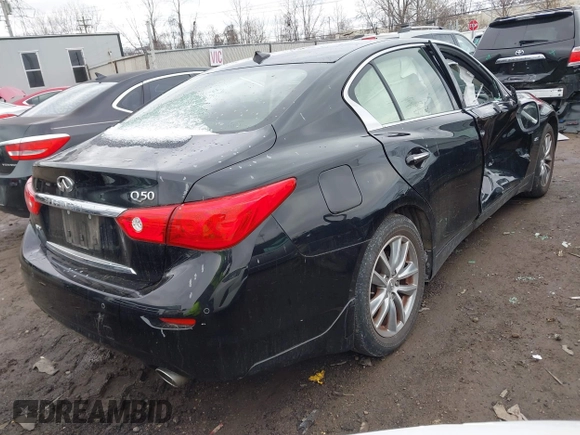 2017 Infiniti Q50 2.0t Premium with VIN JN1CV7AR0HM681837, listed as a IAAI auction lot 41724953 with 55,178 mi miles. Bid and sale history available at carsss.com. Image 4.