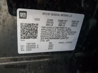 2022 Cadillac XT4 FWD Luxury z VIN 1GYAZAR45NF124737, wystawiony jako Copart lot #53164135 z przebiegiem 41 344 mil mil oraz Szkoda całkowita • Salvage title. Historia ofert i sprzedaży dostępna na DreamBid. Obrazek 15.