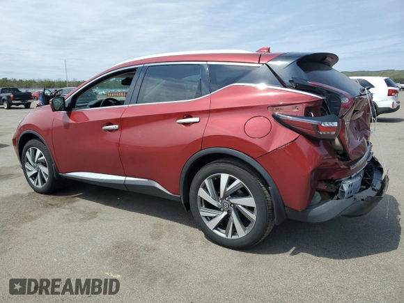2019 Nissan Murano SL with VIN 5N1AZ2MS6KN163397, listed as a Copart auction lot 53791905 with 128,987 mi miles and Salvage Title. Bid and sale history available at carsss.com. Image 2.
