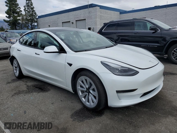 2023 Tesla Model 3 with VIN 5YJ3E1EA2PF569109, listed as a Copart auction lot 48527155 with 30,458 mi miles and Salvage Title. Bid and sale history available at carsss.com. Image 4.