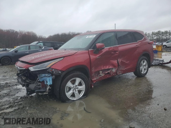 2021 Toyota Highlander Hybrid LE with VIN 5TDBBRCH1MS518064, listed as a Copart auction lot 50311555 with Not provided miles and Salvage title. Bid and sale history available at DreamBid. Image 1.
