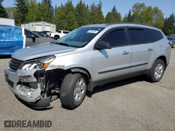 2014 Chevrolet Traverse LS z VIN 1GNKVFKD2EJ202683, wystawiony jako Copart lot #54389105 z przebiegiem 135 587 mil mil oraz Szkoda całkowita • Salvage title. Historia ofert i sprzedaży dostępna na DreamBid. Obrazek 1.