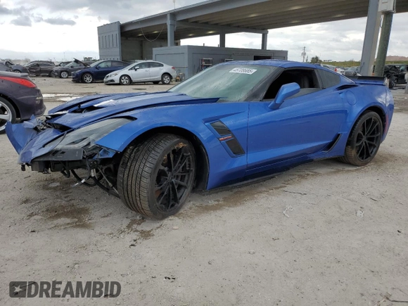 2019 Chevrolet Corvette Grand Sport 1LT with VIN 1G1YW2D73K5114299, listed as a Copart auction lot 48708685 with 56,131 mi miles and Salvage title. Bid and sale history available at DreamBid. Image 1.