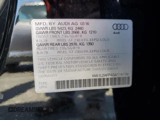 2016 Audi Q5 Premium Plus with VIN WA1L2AFP4GA119136, listed as a Copart auction lot 61946975 with 53,221 mi miles and Salvage title. Bid and sale history available at DreamBid. Image 13.