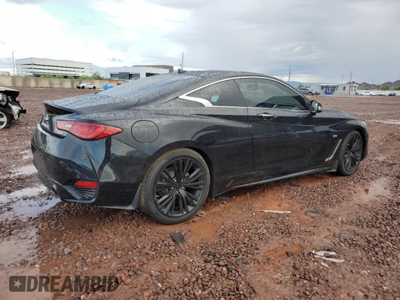 2018 Infiniti Q60 Sport with VIN JN1EV7EK5JM340008, listed as a Copart auction lot 59180555 with 65,856 mi miles and Salvage title. Bid and sale history available at DreamBid. Image 3.