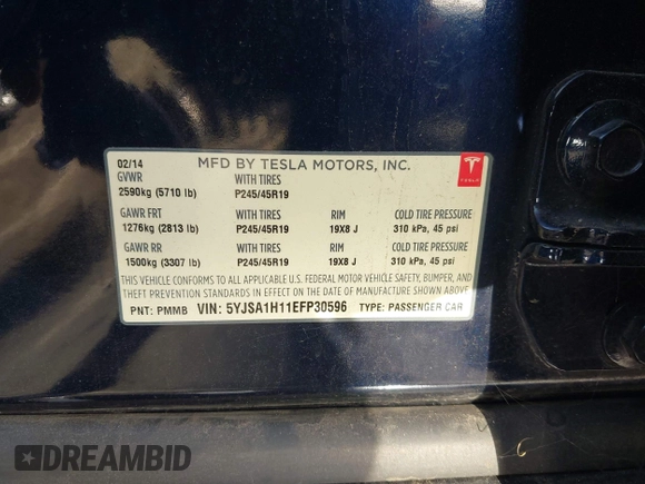 2014 Tesla Model S 60 z VIN 5YJSA1H11EFP30596, wystawiony jako IAAI lot #42235901 z przebiegiem 143 837 mil mil oraz . Historia ofert i sprzedaży dostępna na DreamBid. Obrazek 9.