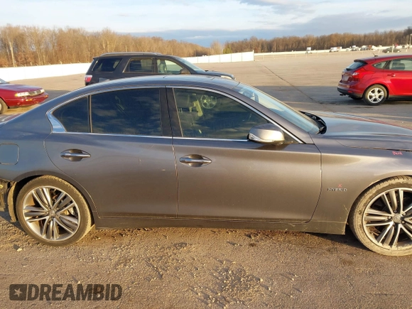 2014 Infiniti Q50 Hybrid Sport with VIN JN1AV7AP4EM691658, listed as a IAAI auction lot 41164910 with 90,521 mi miles and . Bid and sale history available at DreamBid. Image 14.