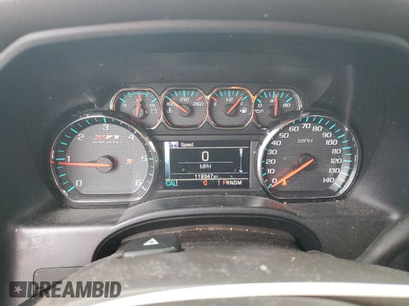 2016 Chevrolet Silverado 1500 LTZ with VIN 1GCVKSEC1GZ186975, listed as a Copart auction lot 50794885 with 119,347 mi miles and Salvage Title. Bid and sale history available at carsss.com. Image 9.