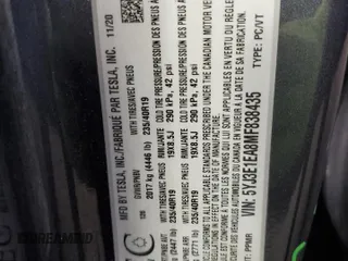 2021 Tesla Model 3 Standard Range Plus z VIN 5YJ3E1EA6MF838465, wystawiony jako Copart lot #55296995 z przebiegiem 81 661 mil mil oraz Czysty tytuł • Clean title. Historia ofert i sprzedaży dostępna na DreamBid. Obrazek 13.